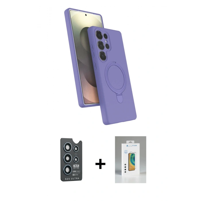 MARSİLYAN™- Galaxy S25 Ultra Kılıf İz Işık Koleksiyonu - Şeffaf Polymer Nano Ekran Koruyucu + Bilvis Titan Kamera Lens - LT