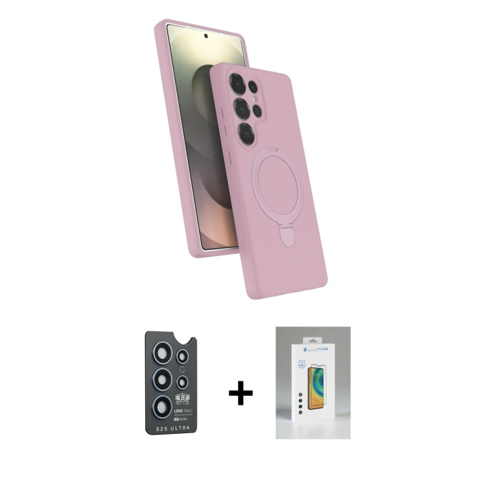 MARSİLYAN™- Galaxy S25 Ultra Kılıf İz Işık Koleksiyonu - Şeffaf Polymer Nano Ekran Koruyucu + Bilvis Titan Kamera Lens - LT