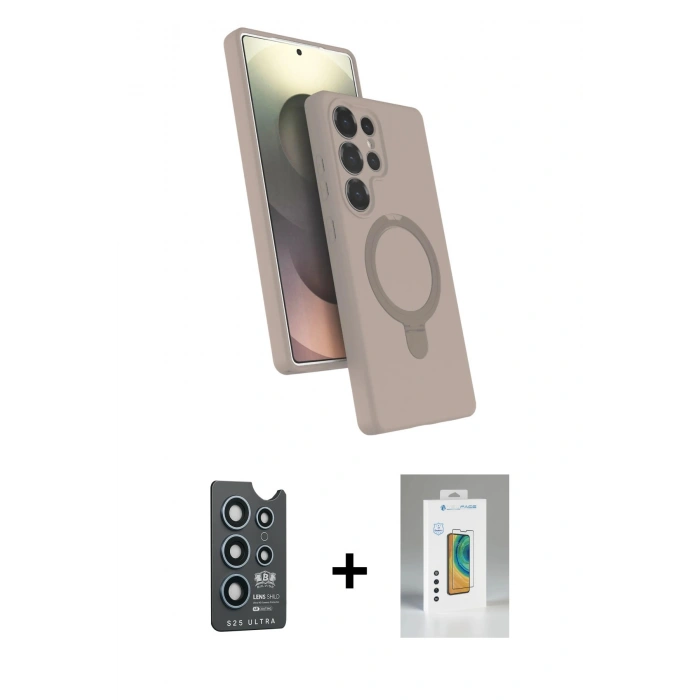 MARSİLYAN™- Galaxy S25 Ultra Kılıf İz Işık Koleksiyonu - Şeffaf Polymer Nano Ekran Koruyucu + Bilvis Titan Kamera Lens - LT