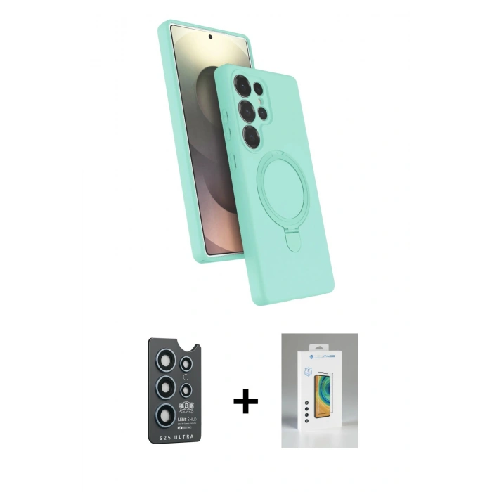 MARSİLYAN™- Galaxy S25 Ultra Kılıf İz Işık Koleksiyonu - Şeffaf Polymer Nano Ekran Koruyucu + Bilvis Titan Kamera Lens - LT