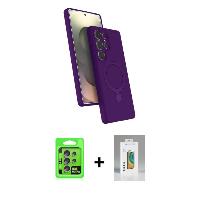 MARSİLYAN™- Galaxy S25 Ultra Kılıf İz Işık Koleksiyonu - Şeffaf Polymer Nano Ekran Koruyucu + Raze Metal Kamera Lens - NLGY