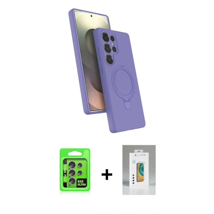 MARSİLYAN™- Galaxy S25 Ultra Kılıf İz Işık Koleksiyonu - Şeffaf Polymer Nano Ekran Koruyucu + Raze Metal Kamera Lens - NLGY