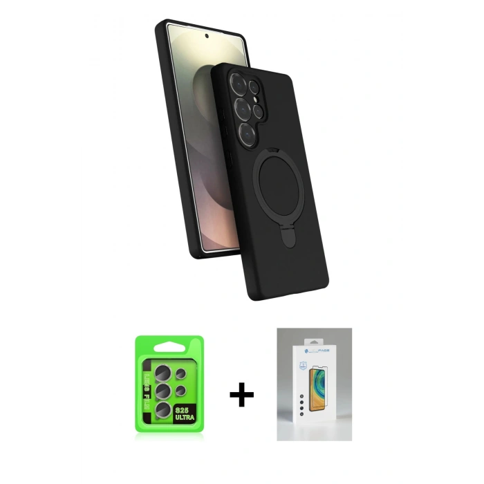 MARSİLYAN™- Galaxy S25 Ultra Kılıf İz Işık Koleksiyonu - Şeffaf Polymer Nano Ekran Koruyucu + Raze Metal Kamera Lens - NLGY
