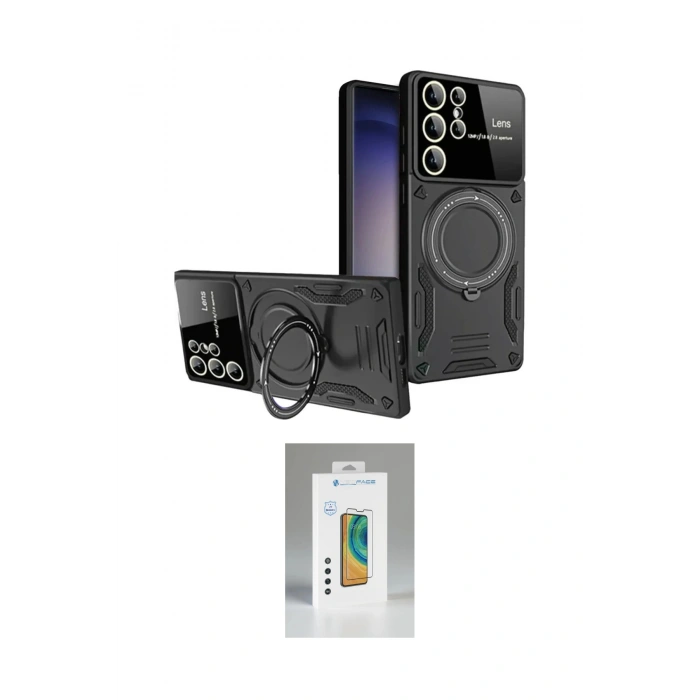 MARSİLYAN™- Galaxy S25 Ultra Kılıf Kıvılcım Modern Serisi - Şeffaf Polymer Nano Ekran Koruyucu