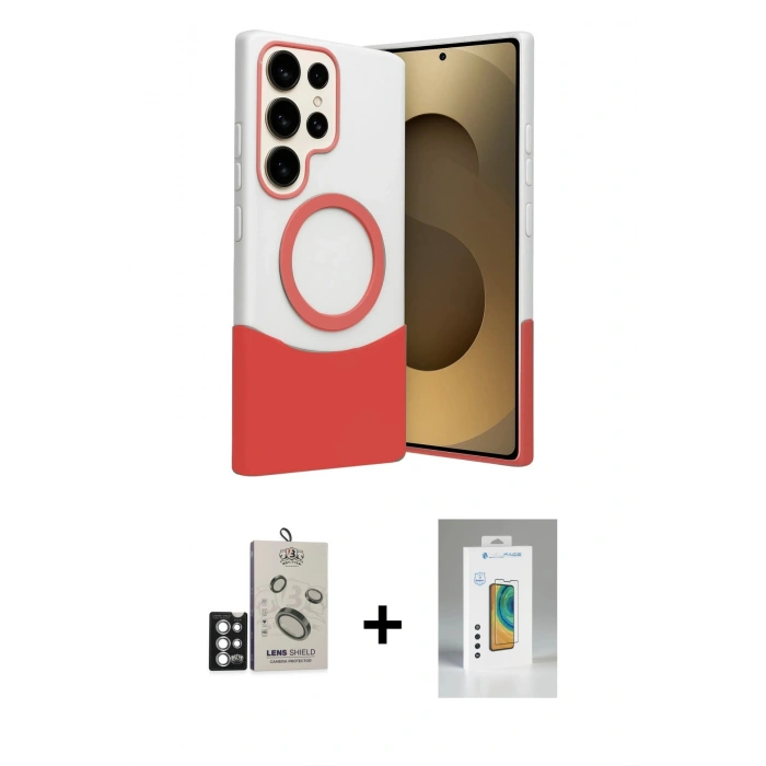 MARSİLYAN™- Galaxy S25 Ultra Kılıf Kozmos Form Özel Seri - Şeffaf Polymer Nano Ekran Koruyucu + Bilvis Titan Kamera Lens - GS