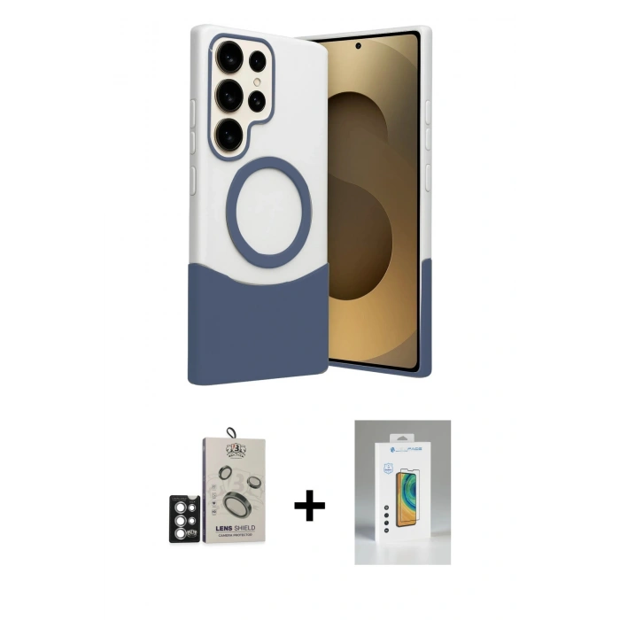 MARSİLYAN™- Galaxy S25 Ultra Kılıf Kozmos Form Özel Seri - Şeffaf Polymer Nano Ekran Koruyucu + Bilvis Titan Kamera Lens - GS