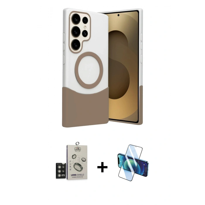 MARSİLYAN™- Galaxy S25 Ultra Kılıf Kozmos Form Özel Seri - Siyah 3D Antistatik Seramik Nano Ekran Koruyucu + Bilvis Titan Kamera Lens - TNGI