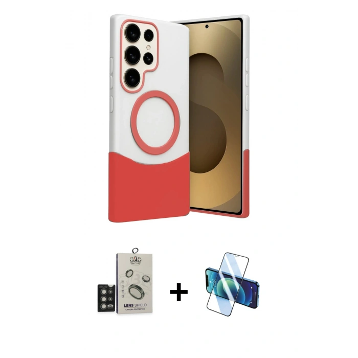 MARSİLYAN™- Galaxy S25 Ultra Kılıf Kozmos Form Özel Seri - Siyah 3D Antistatik Seramik Nano Ekran Koruyucu + Bilvis Titan Kamera Lens - TNGI