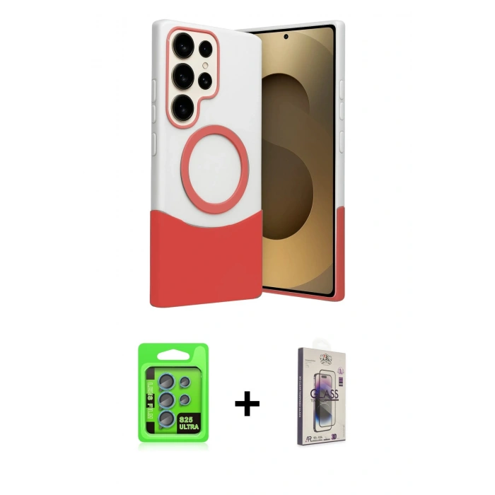 MARSİLYAN™- Galaxy S25 Ultra Kılıf Kozmos Form Özel Seri - Siyah Bilvis 3D Cam Ekran Koruyucu + Raze Metal Kamera Lens - MI