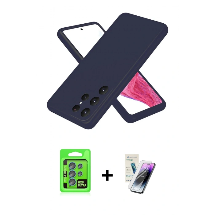 MARSİLYAN™- Galaxy S25 Ultra Kılıf Kozmos Yansıma Özel Seri - Şeffaf Pasifik Cam Ekran Koruyucu + Raze Metal Kamera Lens - MI