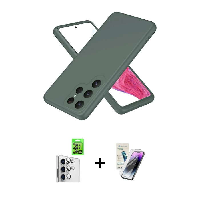MARSİLYAN™- Galaxy S25 Ultra Kılıf Kozmos Yansıma Özel Seri - Şeffaf Pasifik Cam Ekran Koruyucu + Raze Metal Kamera Lens - GS