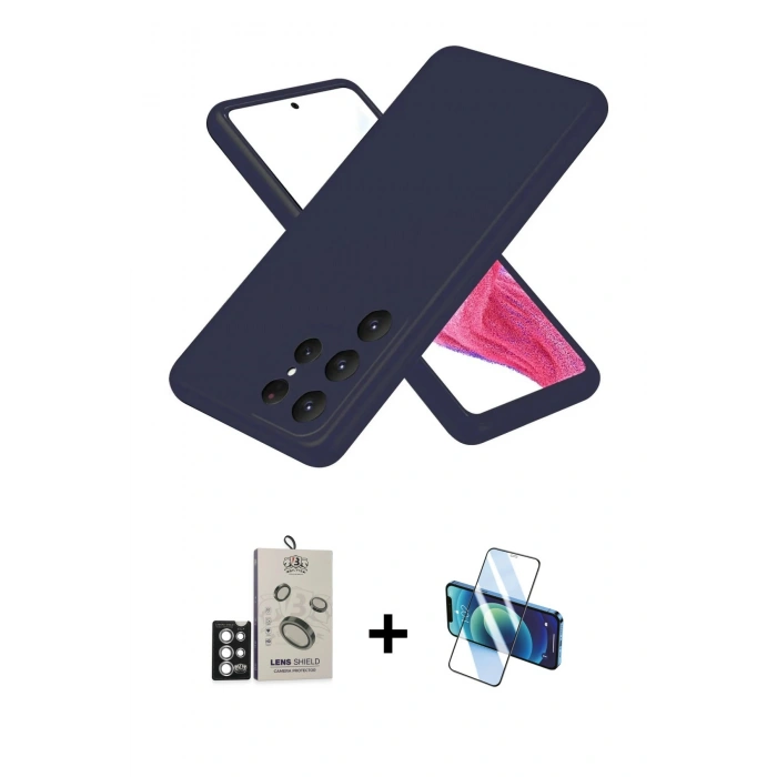 MARSİLYAN™- Galaxy S25 Ultra Kılıf Kozmos Yansıma Özel Seri - Siyah 3D Antistatik Seramik Nano Ekran Koruyucu + Bilvis Titan Kamera Lens - GS