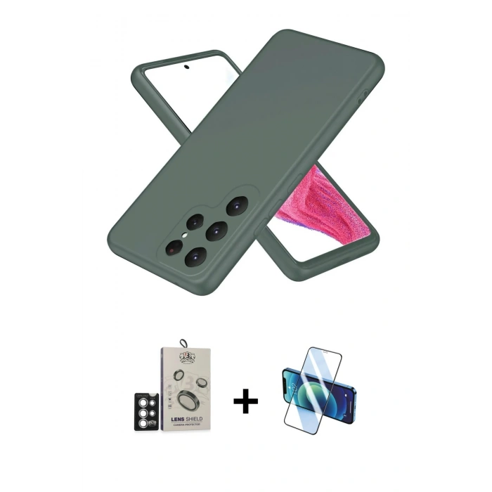 MARSİLYAN™- Galaxy S25 Ultra Kılıf Kozmos Yansıma Özel Seri - Siyah 3D Antistatik Seramik Nano Ekran Koruyucu + Bilvis Titan Kamera Lens - GS