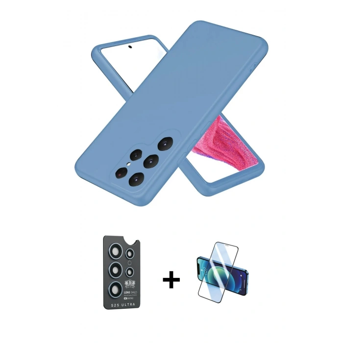 MARSİLYAN™- Galaxy S25 Ultra Kılıf Kozmos Yansıma Özel Seri - Siyah 3D Antistatik Seramik Nano Ekran Koruyucu + Bilvis Titan Kamera Lens - LT
