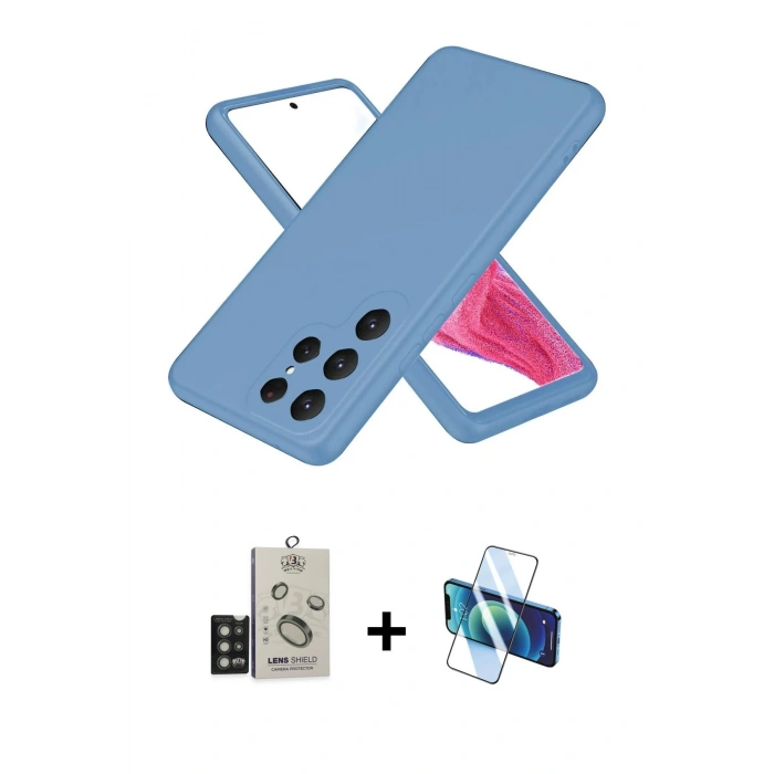 MARSİLYAN™- Galaxy S25 Ultra Kılıf Kozmos Yansıma Özel Seri - Siyah 3D Antistatik Seramik Nano Ekran Koruyucu + Bilvis Titan Kamera Lens - TNGI