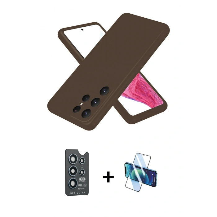 MARSİLYAN™- Galaxy S25 Ultra Kılıf Kozmos Yansıma Özel Seri - Siyah 3D Antistatik Seramik Nano Ekran Koruyucu + Bilvis Titan Kamera Lens - LT