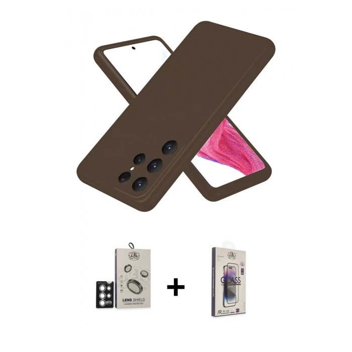 MARSİLYAN™- Galaxy S25 Ultra Kılıf Kozmos Yansıma Özel Seri - Siyah Bilvis 3D Cam Ekran Koruyucu + Bilvis Titan Kamera Lens - GS