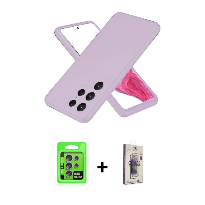 MARSİLYAN™- Galaxy S25 Ultra Kılıf Kozmos Yansıma Özel Seri - Siyah Bilvis 3D Cam Ekran Koruyucu + Raze Metal Kamera Lens - NLGY