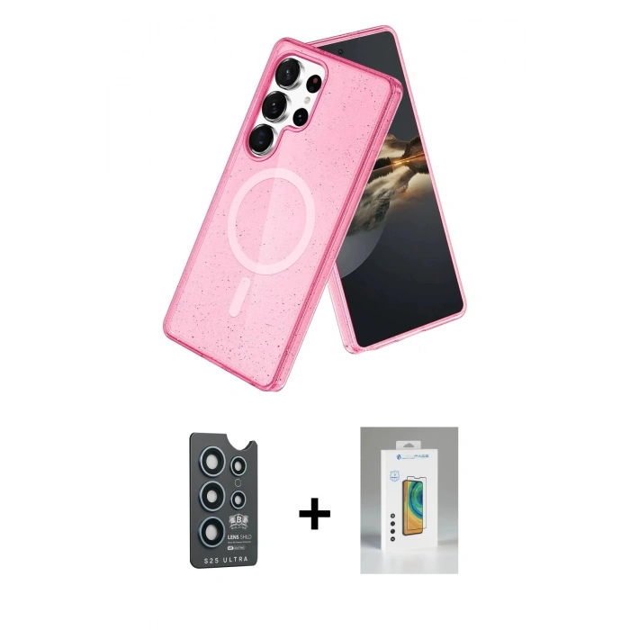 MARSİLYAN™- Galaxy S25 Ultra Kılıf Nova Asil Prime - Şeffaf Polymer Nano Ekran Koruyucu + Bilvis Titan Kamera Lens - LT