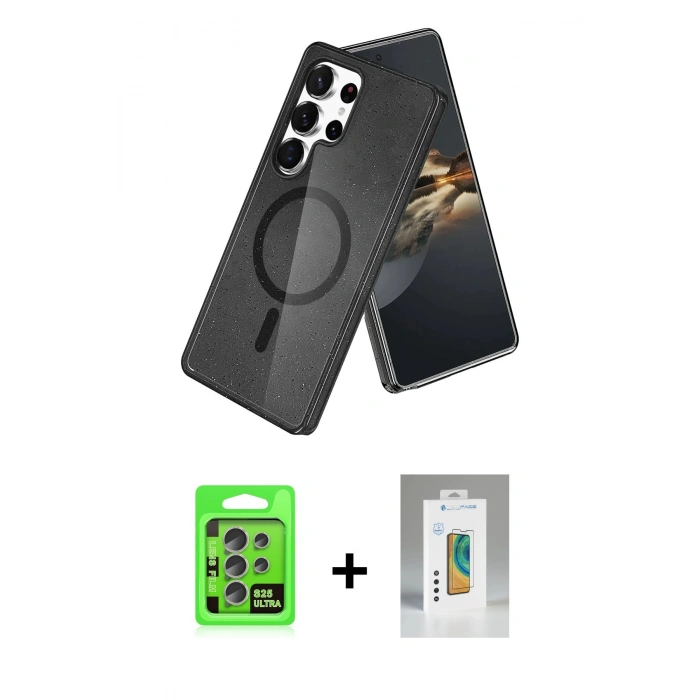 MARSİLYAN™- Galaxy S25 Ultra Kılıf Nova Asil Prime - Şeffaf Polymer Nano Ekran Koruyucu + Raze Metal Kamera Lens - NLGY