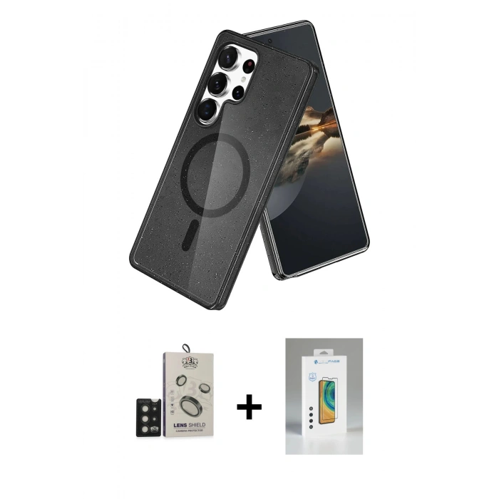MARSİLYAN™- Galaxy S25 Ultra Kılıf Nova Asil Prime - Şeffaf Polymer Nano Ekran Koruyucu + Bilvis Titan Kamera Lens - SH