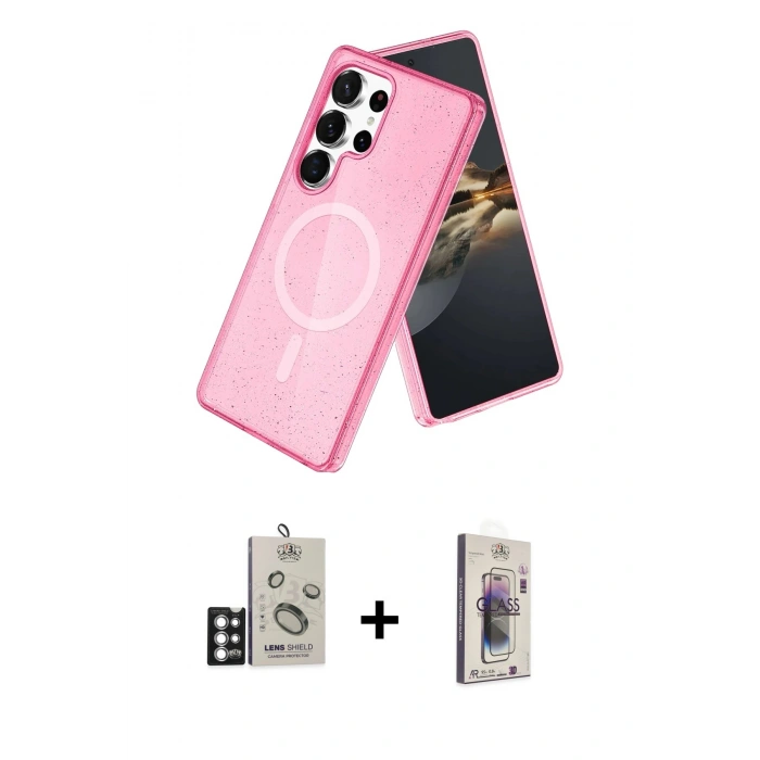 MARSİLYAN™- Galaxy S25 Ultra Kılıf Nova Asil Prime - Siyah Bilvis 3D Cam Ekran Koruyucu + Bilvis Titan Kamera Lens - GS