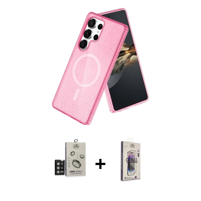 MARSİLYAN™- Galaxy S25 Ultra Kılıf Nova Asil Prime - Siyah Bilvis 3D Cam Ekran Koruyucu + Bilvis Titan Kamera Lens - TNGI