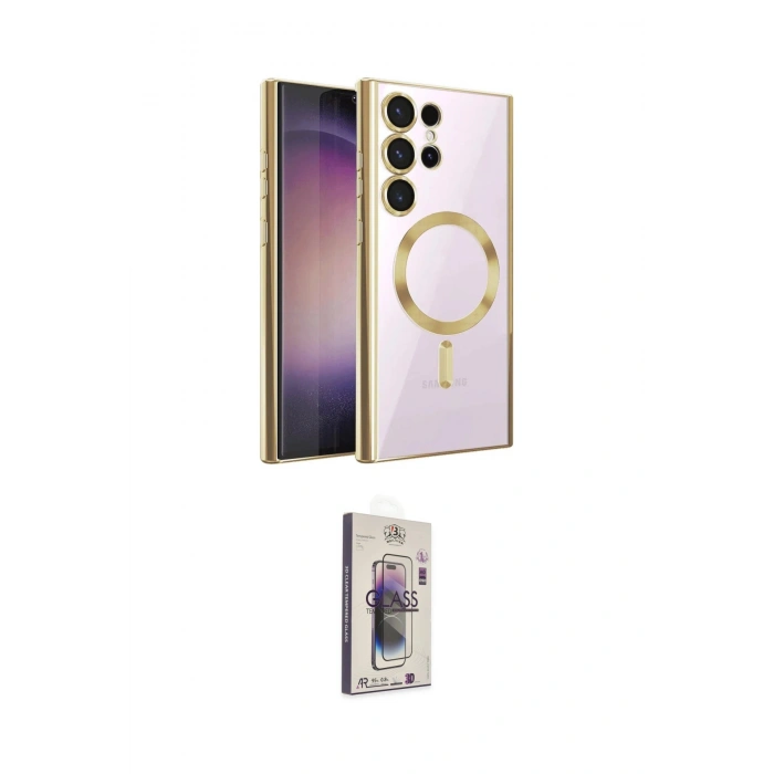 MARSİLYAN™- Galaxy S25 Ultra Kılıf Nova Işık Özel Seri - Siyah Bilvis 3D Cam Ekran Koruyucu