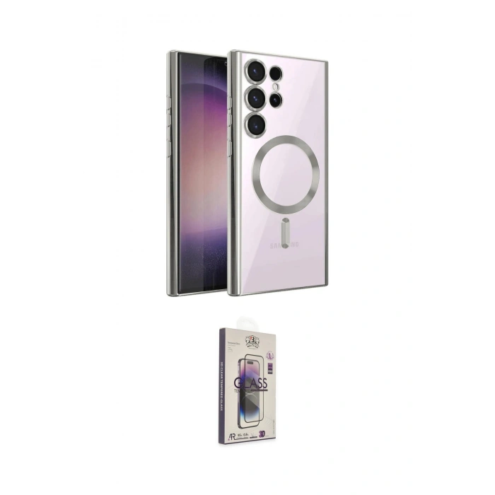 MARSİLYAN™- Galaxy S25 Ultra Kılıf Nova Işık Özel Seri - Siyah Bilvis 3D Cam Ekran Koruyucu