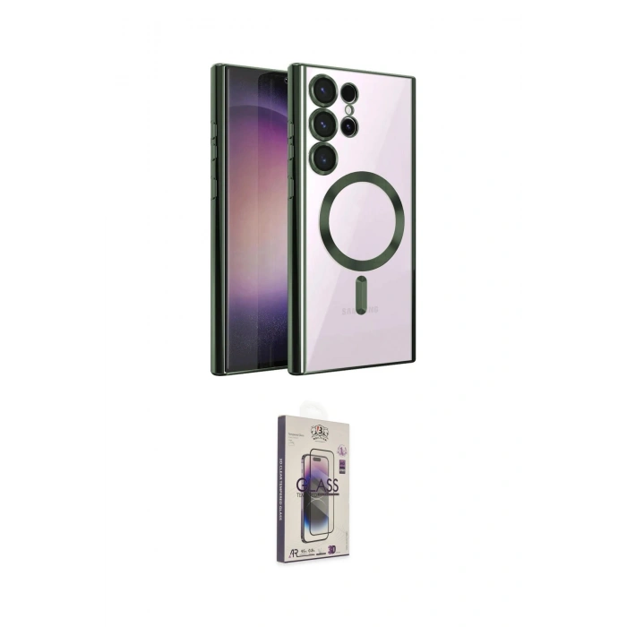 MARSİLYAN™- Galaxy S25 Ultra Kılıf Nova Işık Özel Seri - Siyah Bilvis 3D Cam Ekran Koruyucu