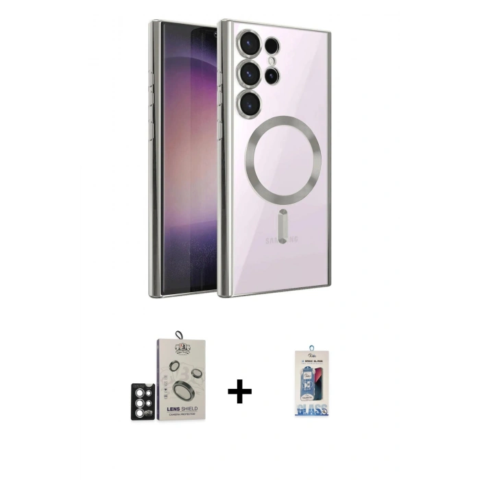 MARSİLYAN™- Galaxy S25 Ultra Kılıf Nova Işık Özel Seri - Siyah Joko Magic 5D Cam + Bilvis Titan Kamera Lens - GS