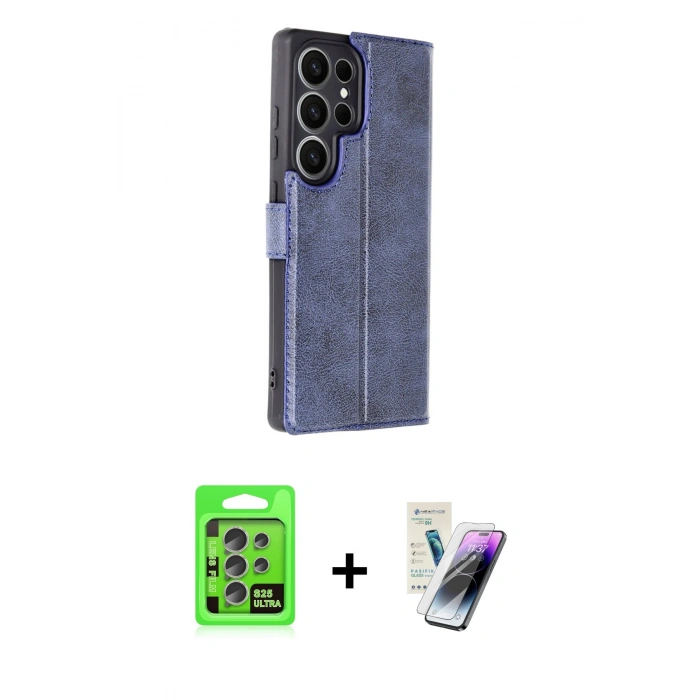 MARSİLYAN™- Galaxy S25 Ultra Kılıf Siluet Işık Serisi - Şeffaf Pasifik Cam Ekran Koruyucu + Raze Metal Kamera Lens - NLGY