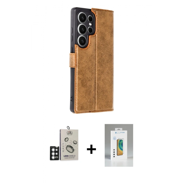 MARSİLYAN™- Galaxy S25 Ultra Kılıf Siluet Işık Serisi - Şeffaf Polymer Nano Ekran Koruyucu + Bilvis Titan Kamera Lens - GS
