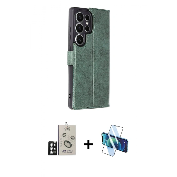 MARSİLYAN™- Galaxy S25 Ultra Kılıf Siluet Işık Serisi - Siyah 3D Antistatik Seramik Nano Ekran Koruyucu + Bilvis Titan Kamera Lens - GS