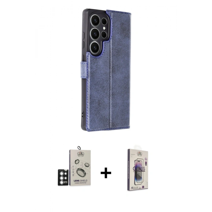 MARSİLYAN™- Galaxy S25 Ultra Kılıf Siluet Işık Serisi - Siyah Bilvis 3D Cam Ekran Koruyucu + Bilvis Titan Kamera Lens - GS