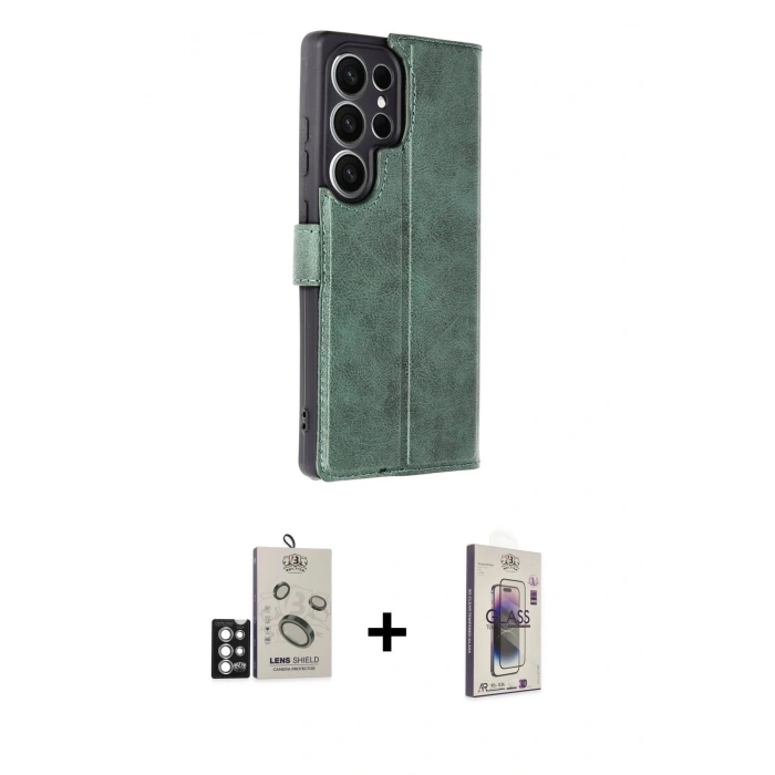 MARSİLYAN™- Galaxy S25 Ultra Kılıf Siluet Işık Serisi - Siyah Bilvis 3D Cam Ekran Koruyucu + Bilvis Titan Kamera Lens - GS