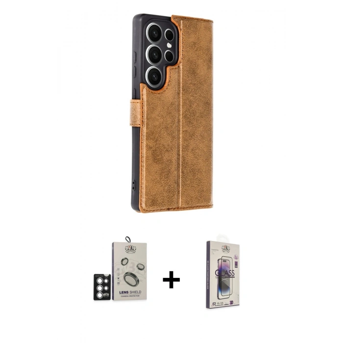 MARSİLYAN™- Galaxy S25 Ultra Kılıf Siluet Işık Serisi - Siyah Bilvis 3D Cam Ekran Koruyucu + Bilvis Titan Kamera Lens - GS
