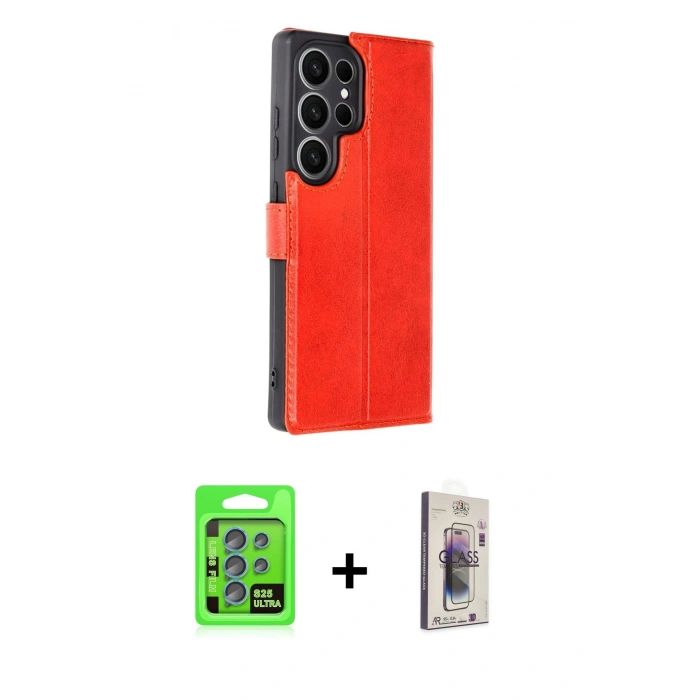 MARSİLYAN™- Galaxy S25 Ultra Kılıf Siluet Işık Serisi - Siyah Bilvis 3D Cam Ekran Koruyucu + Raze Metal Kamera Lens - MI