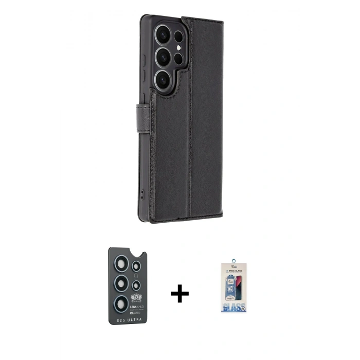 MARSİLYAN™- Galaxy S25 Ultra Kılıf Siluet Işık Serisi - Siyah Joko Magic 5D Cam + Bilvis Titan Kamera Lens - LT