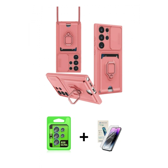 MARSİLYAN™- Galaxy S25 Ultra Kılıf Vadi Form Prime - Şeffaf Pasifik Cam Ekran Koruyucu + Raze Metal Kamera Lens - MI