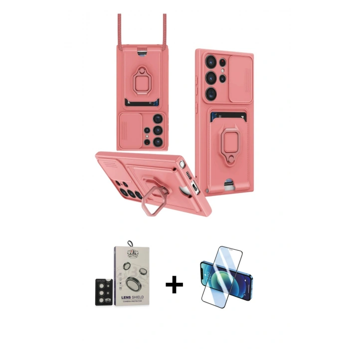MARSİLYAN™- Galaxy S25 Ultra Kılıf Vadi Form Prime - Siyah 3D Antistatik Seramik Nano Ekran Koruyucu + Bilvis Titan Kamera Lens - SH