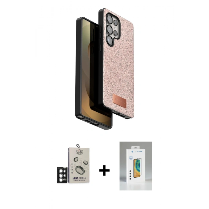 MARSİLYAN™- Galaxy S25 Ultra Kılıf Vadi Klasik Serisi - Şeffaf Polymer Nano Ekran Koruyucu + Bilvis Titan Kamera Lens - GS