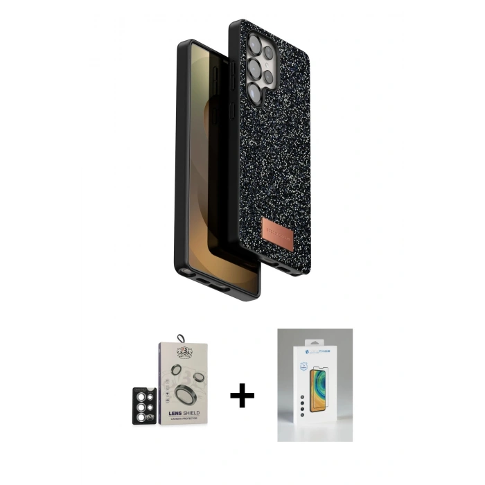 MARSİLYAN™- Galaxy S25 Ultra Kılıf Vadi Klasik Serisi - Şeffaf Polymer Nano Ekran Koruyucu + Bilvis Titan Kamera Lens - GS