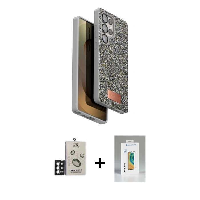 MARSİLYAN™- Galaxy S25 Ultra Kılıf Vadi Klasik Serisi - Şeffaf Polymer Nano Ekran Koruyucu + Bilvis Titan Kamera Lens - GS