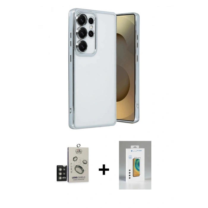 MARSİLYAN™- Galaxy S25 Ultra Kılıf Vadi Minimal - Şeffaf Polymer Nano Ekran Koruyucu + Bilvis Titan Kamera Lens - TNGI