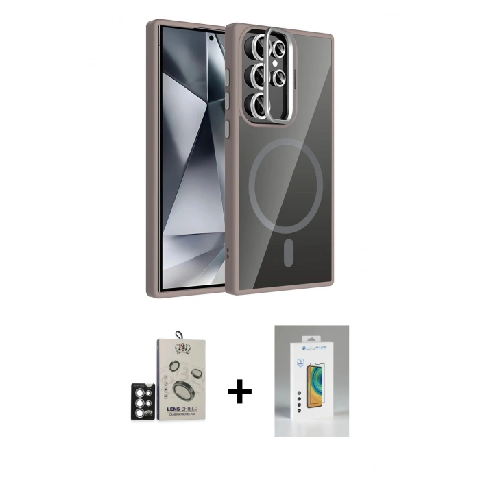 MARSİLYAN™- Galaxy S25 Ultra Kılıf Yadigar Asil Koleksiyonu - Şeffaf Polymer Nano Ekran Koruyucu + Bilvis Titan Kamera Lens - GS