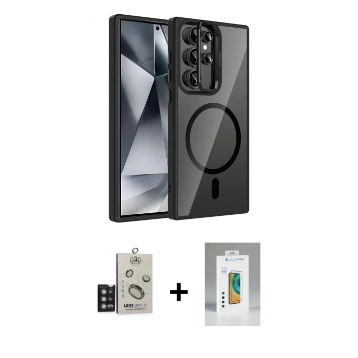 MARSİLYAN™- Galaxy S25 Ultra Kılıf Yadigar Asil Koleksiyonu - Şeffaf Polymer Nano Ekran Koruyucu + Bilvis Titan Kamera Lens - TNGI