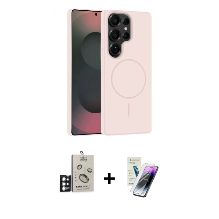 MARSİLYAN™- Galaxy S25 Ultra Kılıf Yankı Form Serisi - Şeffaf Pasifik Cam Ekran Koruyucu + Bilvis Titan Kamera Lens - GS