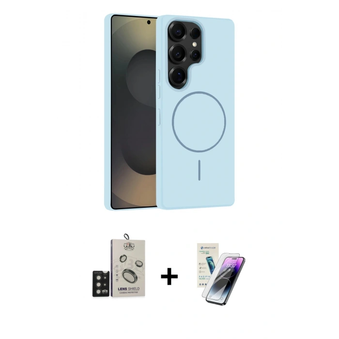 MARSİLYAN™- Galaxy S25 Ultra Kılıf Yankı Form Serisi - Şeffaf Pasifik Cam Ekran Koruyucu + Bilvis Titan Kamera Lens - SH