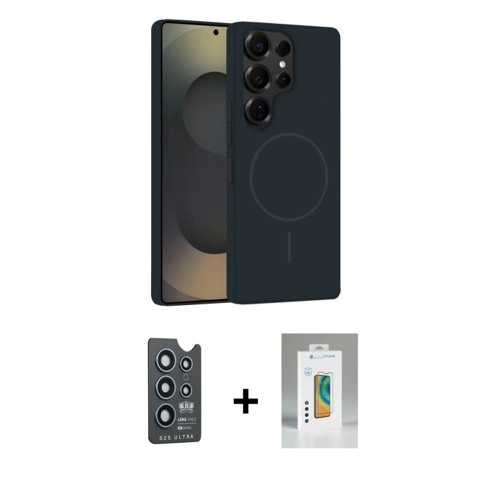 MARSİLYAN™- Galaxy S25 Ultra Kılıf Yankı Form Serisi - Şeffaf Polymer Nano Ekran Koruyucu + Bilvis Titan Kamera Lens - LT